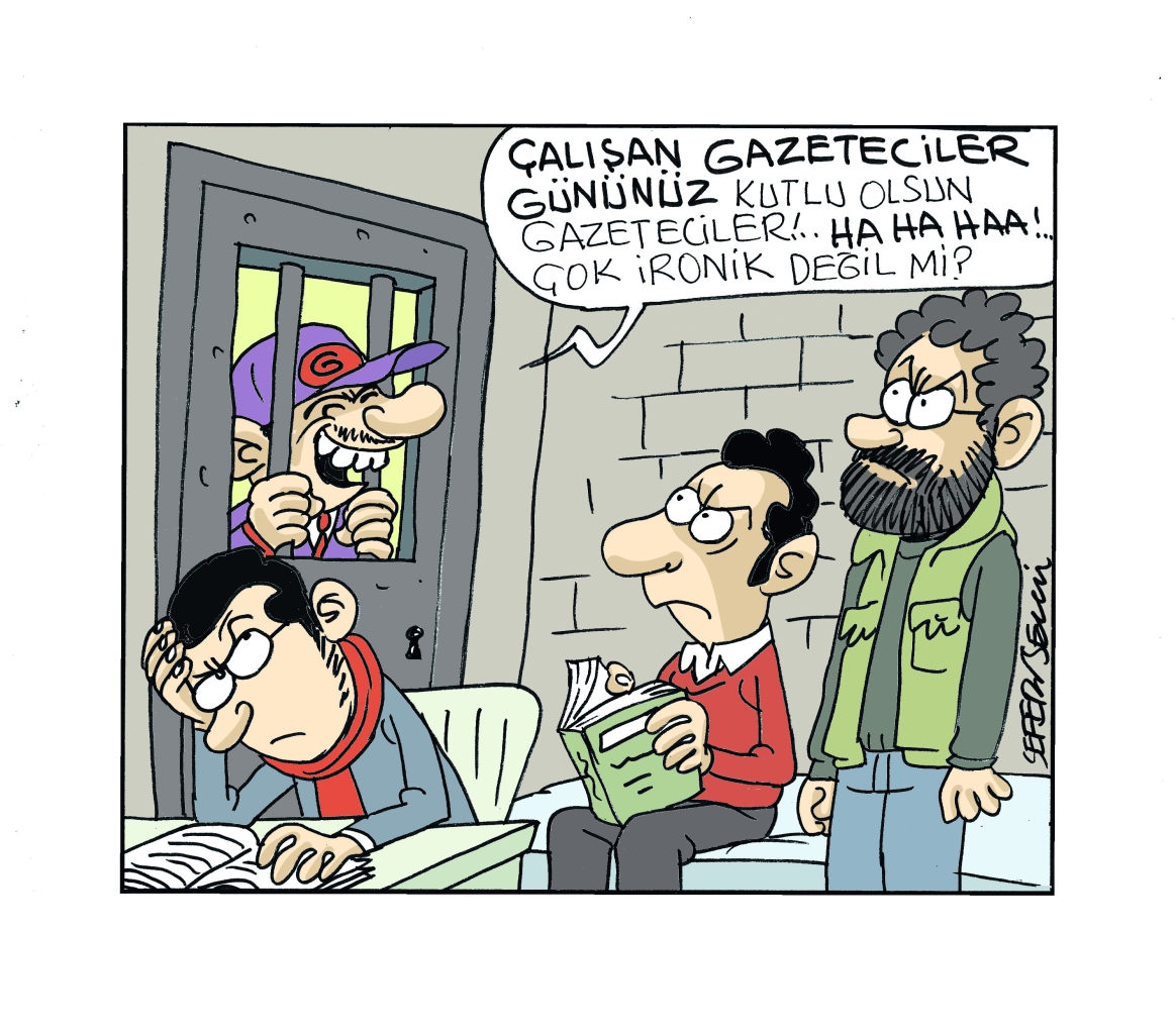 Çalışan Gazeteciler Günü'nde tutsak gazetecileri çizdi