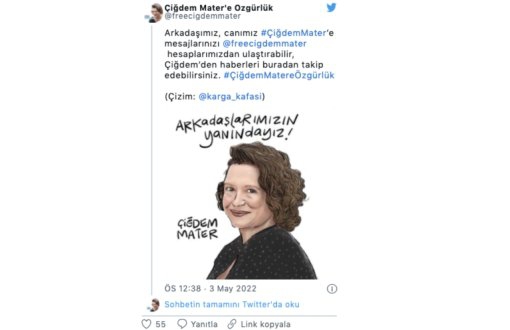Çiğdem Mater için özgürlük kampanyası başlatıldı