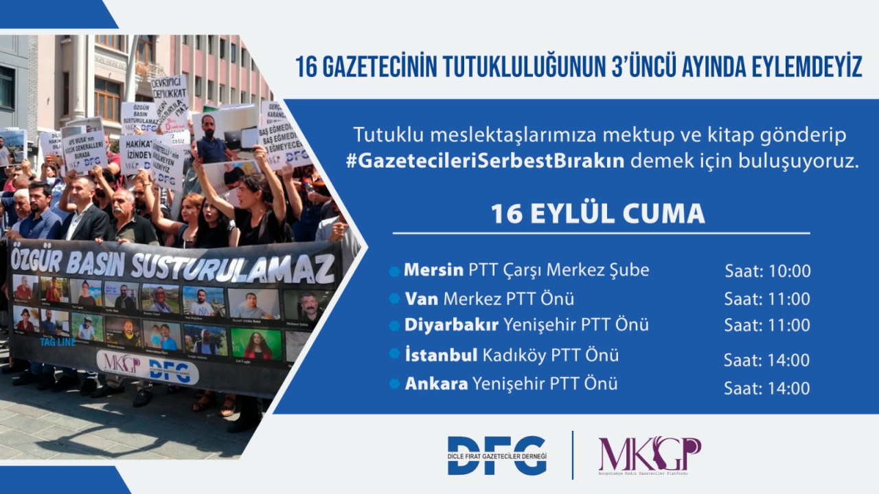 16 Kürt gazeteci için 5 kentte eylem
