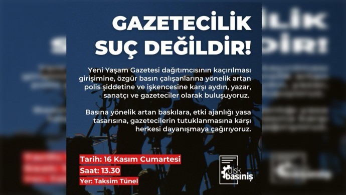 Özgür Basın'a saldırılar Taksim Tünel’de protesto edilecek