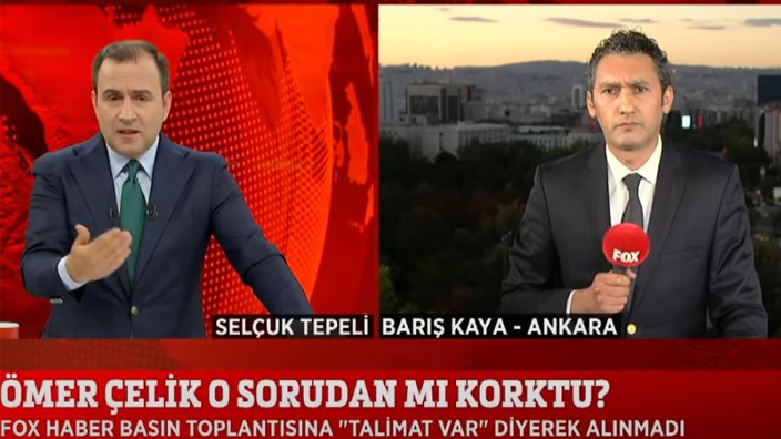 Fox TV muhabiri Barış Kaya, AKP Genel Merkezi'ndeki basın toplantısına alınmadı