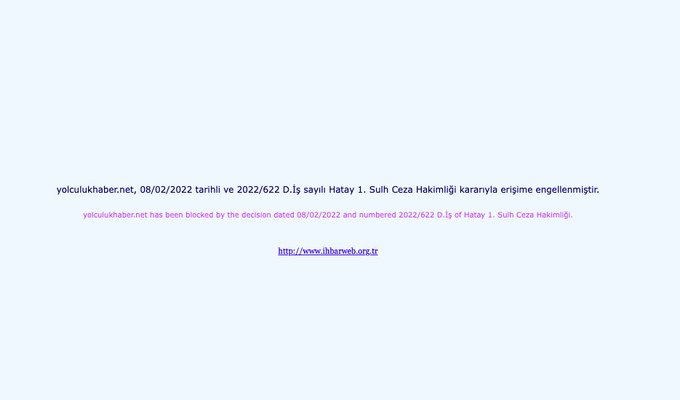 Gazete Yolculuk mahkeme kararıyla erişime engellendi