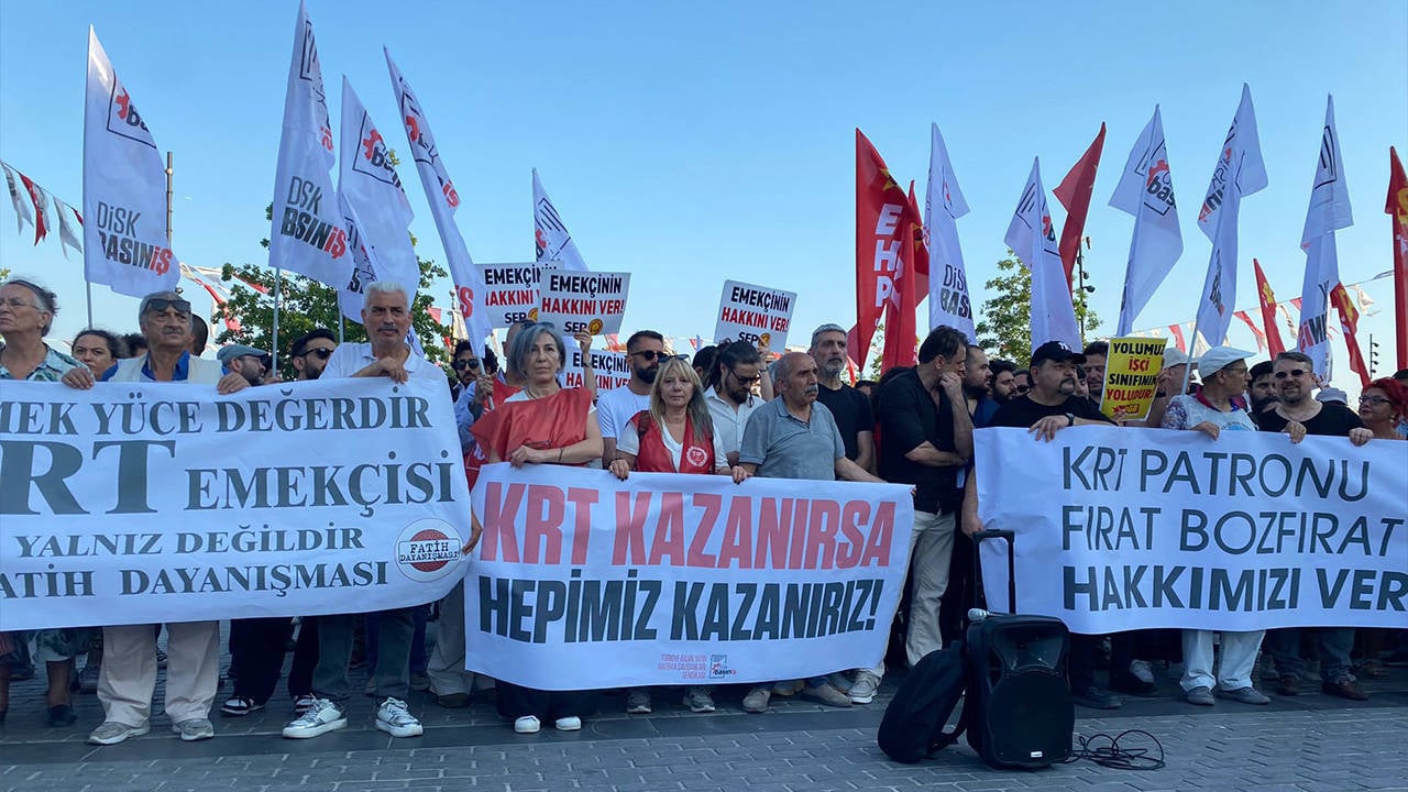 KRT emekçileri, hakları için direnişi sokağa taşıdı
