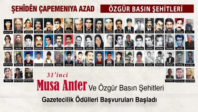 Musa Anter Gazetecilik Ödülleri için başvurular başladı