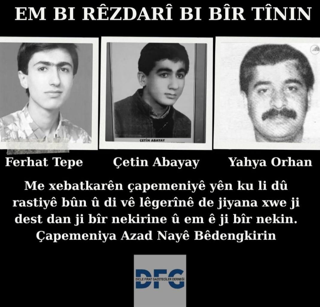 Şehîdên çapemeniyê rûmeta me û sedemê têkoşîna me ne